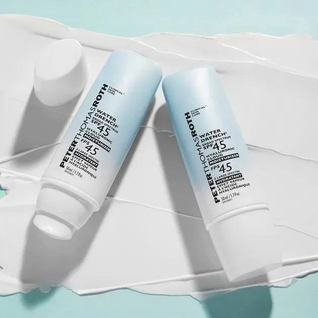 کرم مرطوب کننده ضد آفتاب Water Drench با SPF 45 و هیالورونیک اسید پیتر توماس روث 