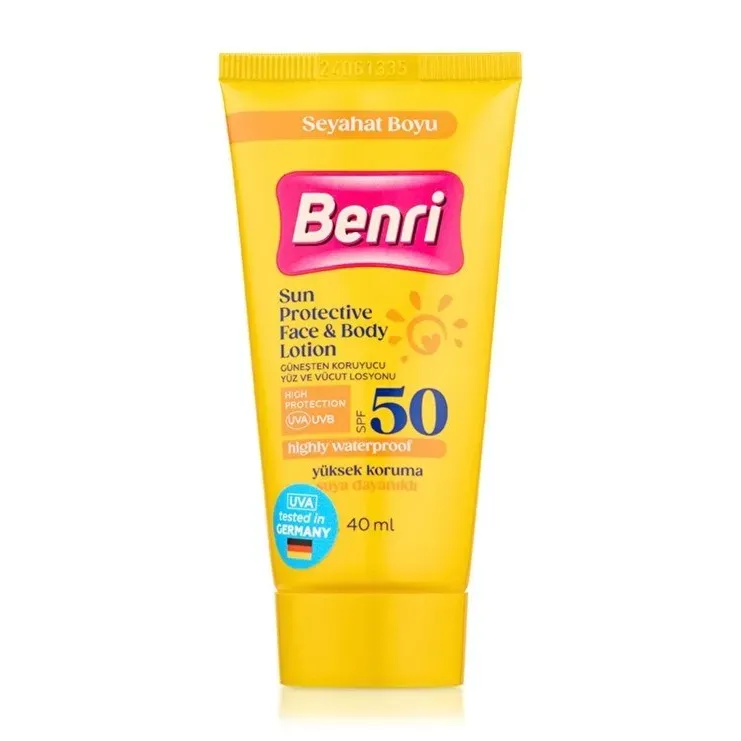 لوسیون ضدآفتاب صورت و بدن ضدآب بنری Benri