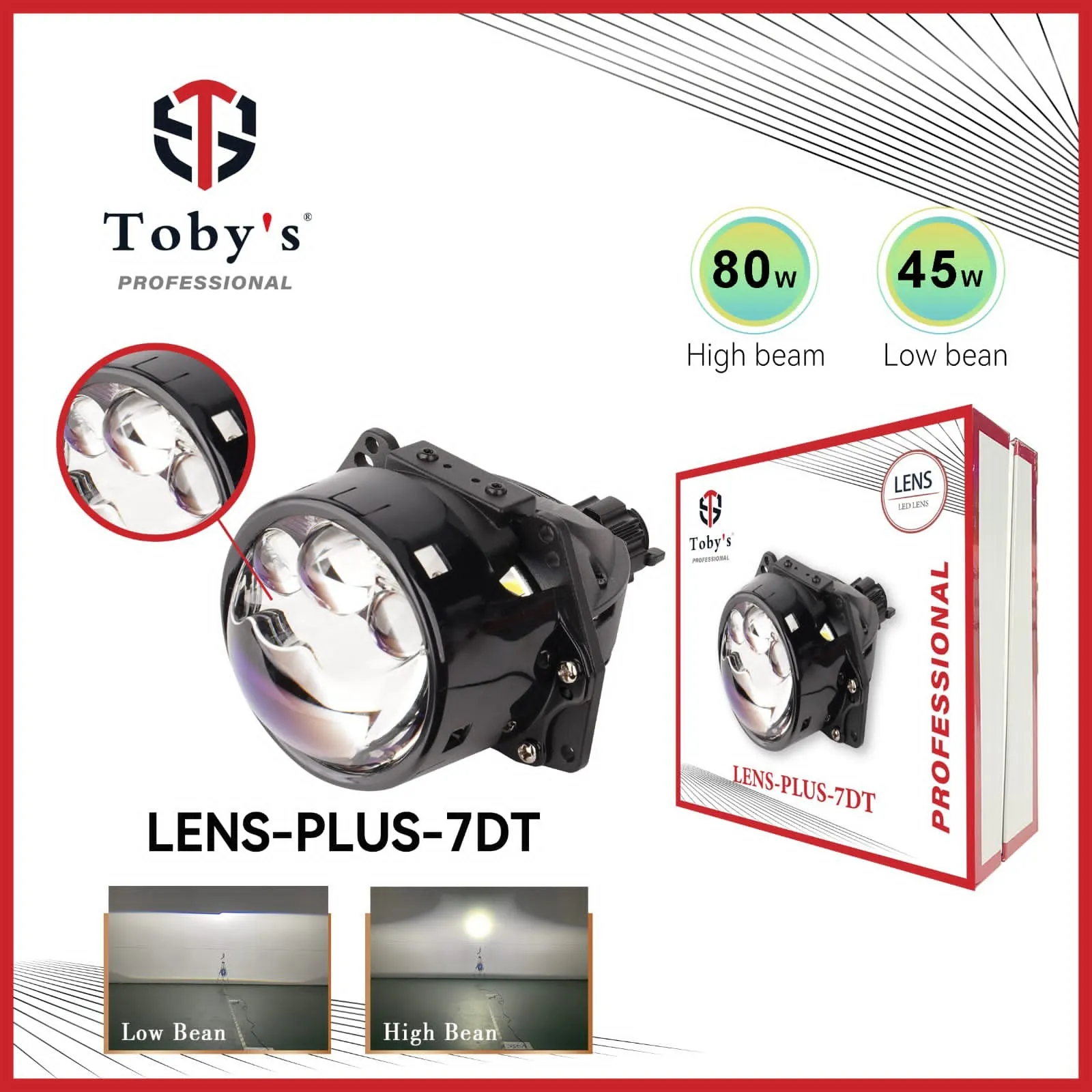 سوپر لنزجغدی3لیزر lens plas قویترین 7DTنوربالا وپایین شرکت توبیز 1سال گارانتی نور فوق العاده بسته2عددی