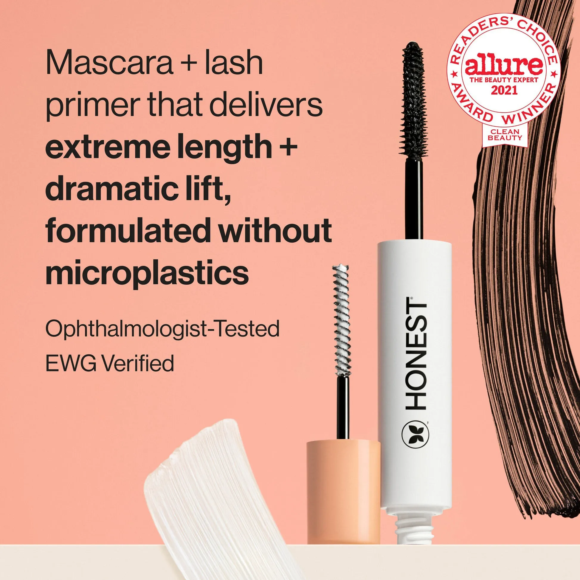 ریمل و پرایمر مژه دوطرفه هانست بیوتی (Honest Beauty Extreme Length Mascara + Lash Primer 2-in-1)