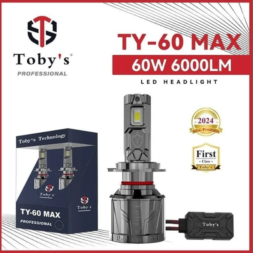 هدلایتTY60pro پایه H7شرکت Tobys یکسال گارانتی نورسفید یخی