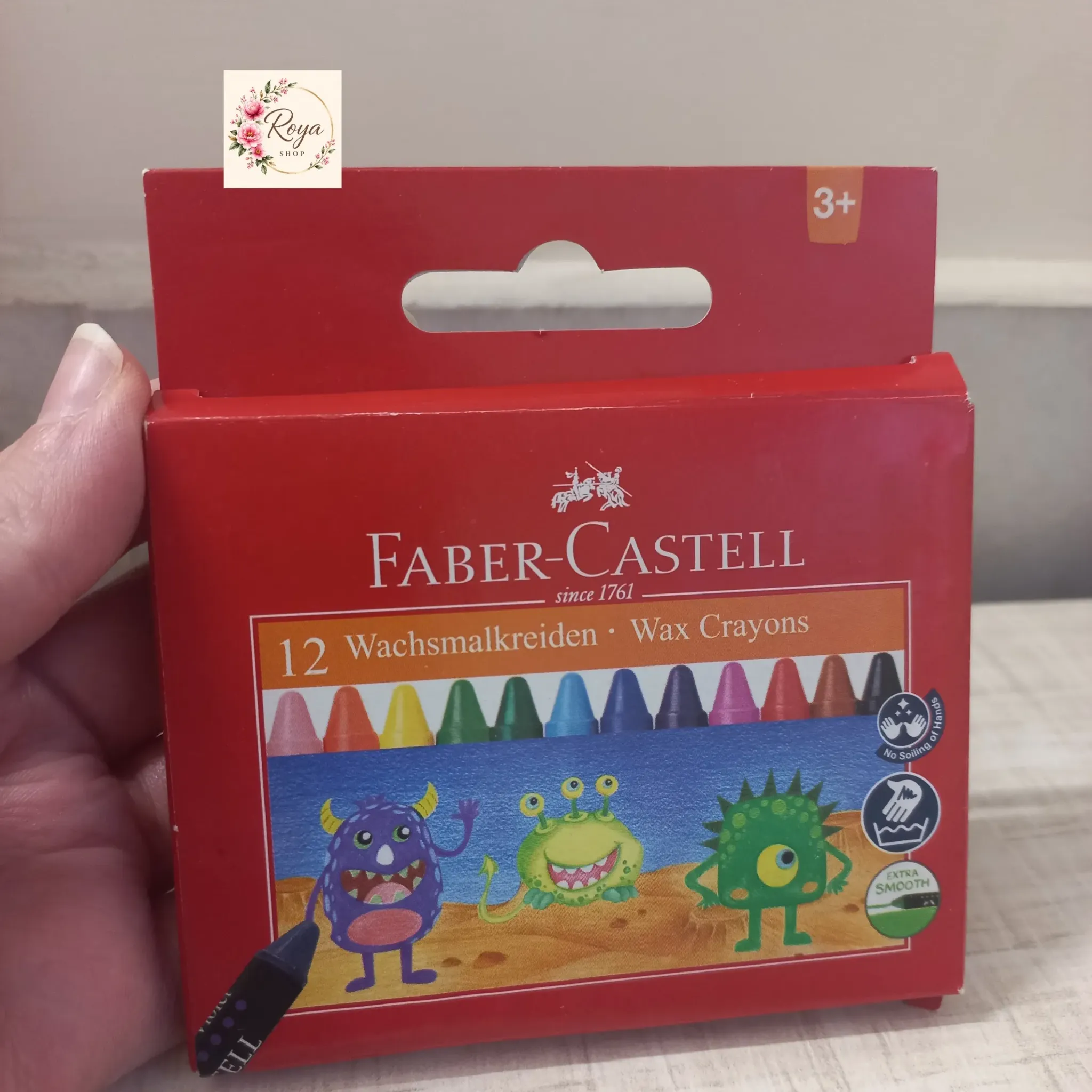 مداد شمعی فابرکاستل ۱۲رنگ اصل Faber-Castell Wax Crayons 12 Colors
