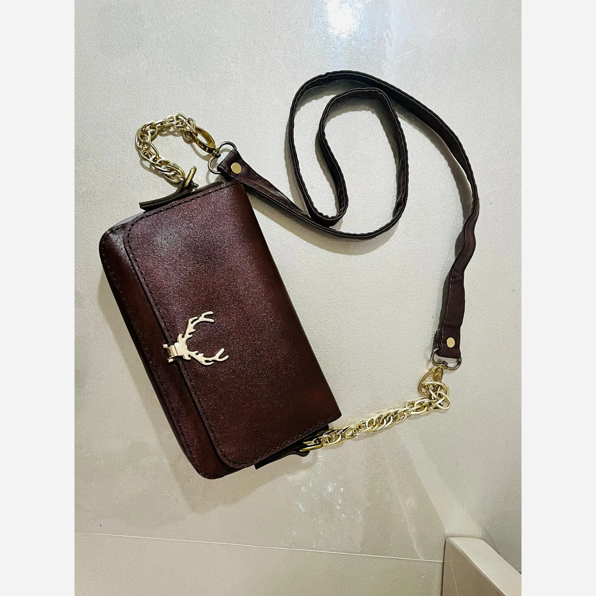 کیف زنانه دوشی کوچک چرم طبیعی 