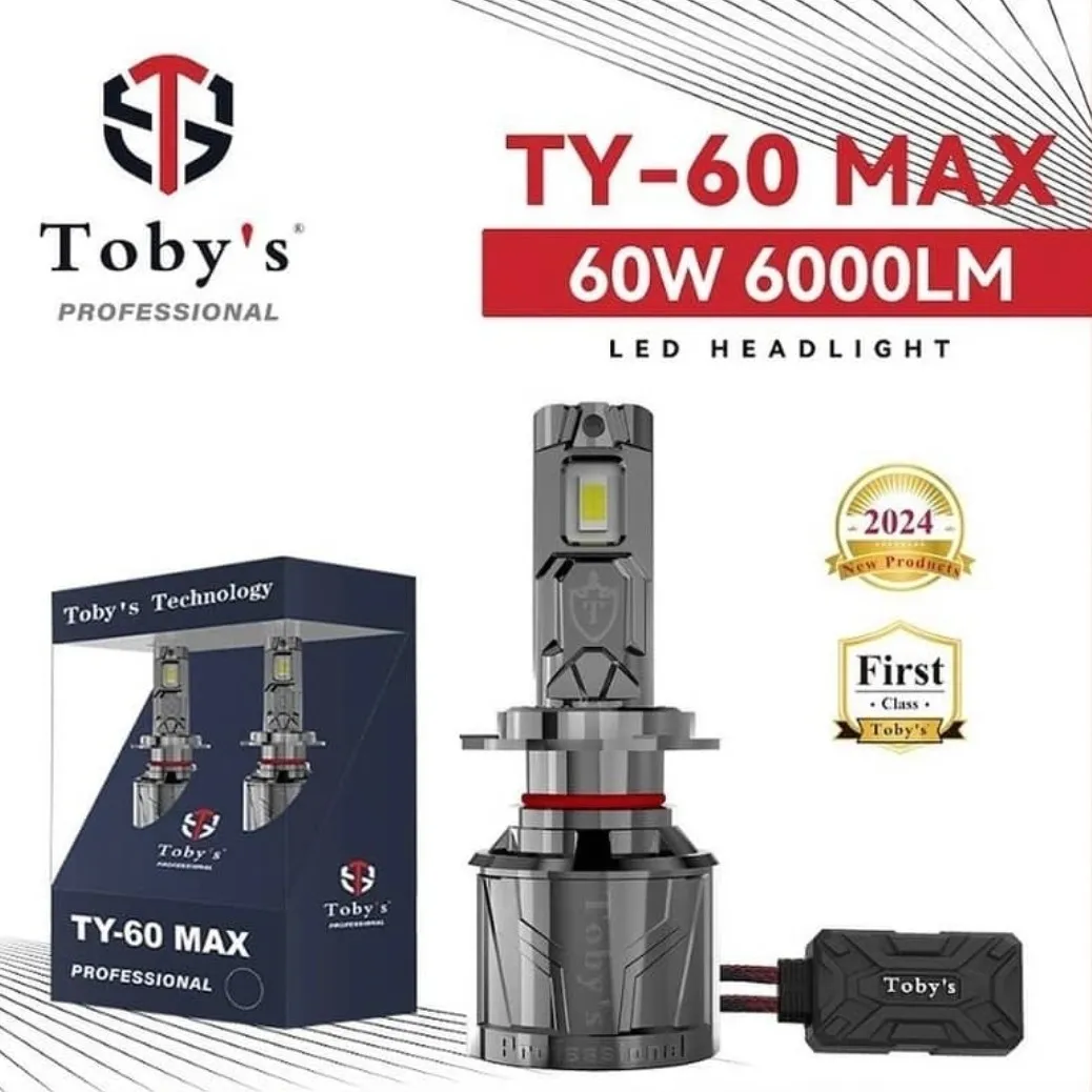 هدلایتTY60pro پایه H7شرکت Tobys یکسال گارانتی نورسفید یخی
