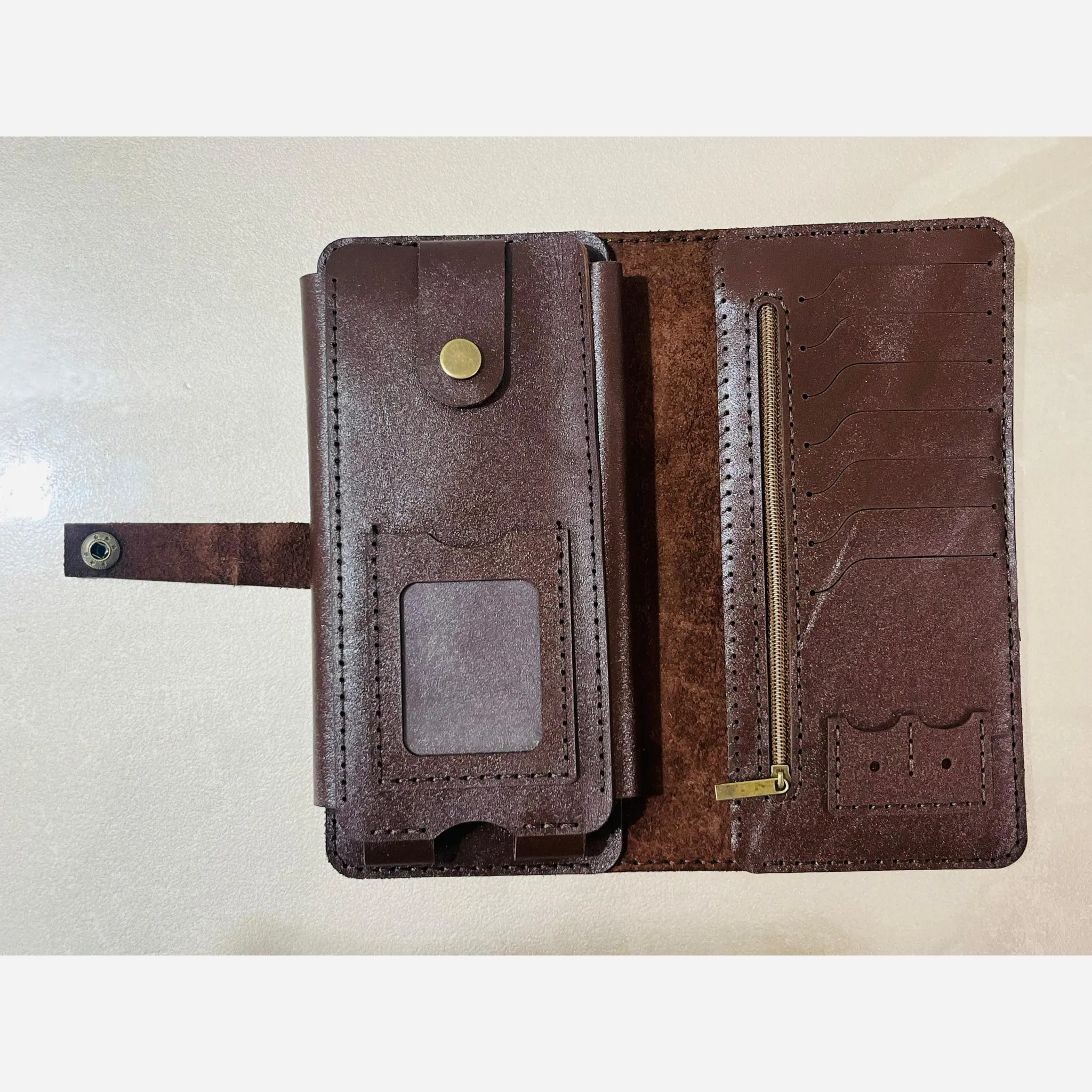 کیف کتی پول و موبایل چرم طبیعی