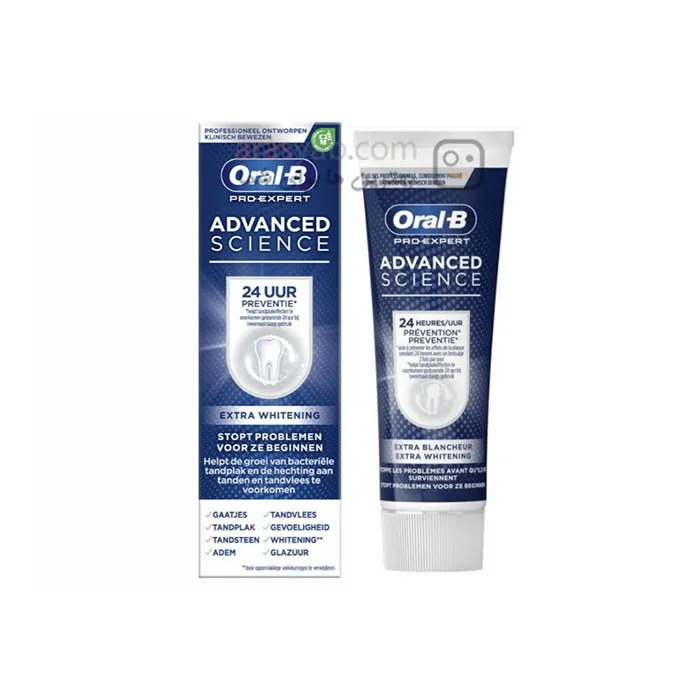 خمیردندان اورال بی سفید کننده مدل extra whitening 24 ساعته 75 میل