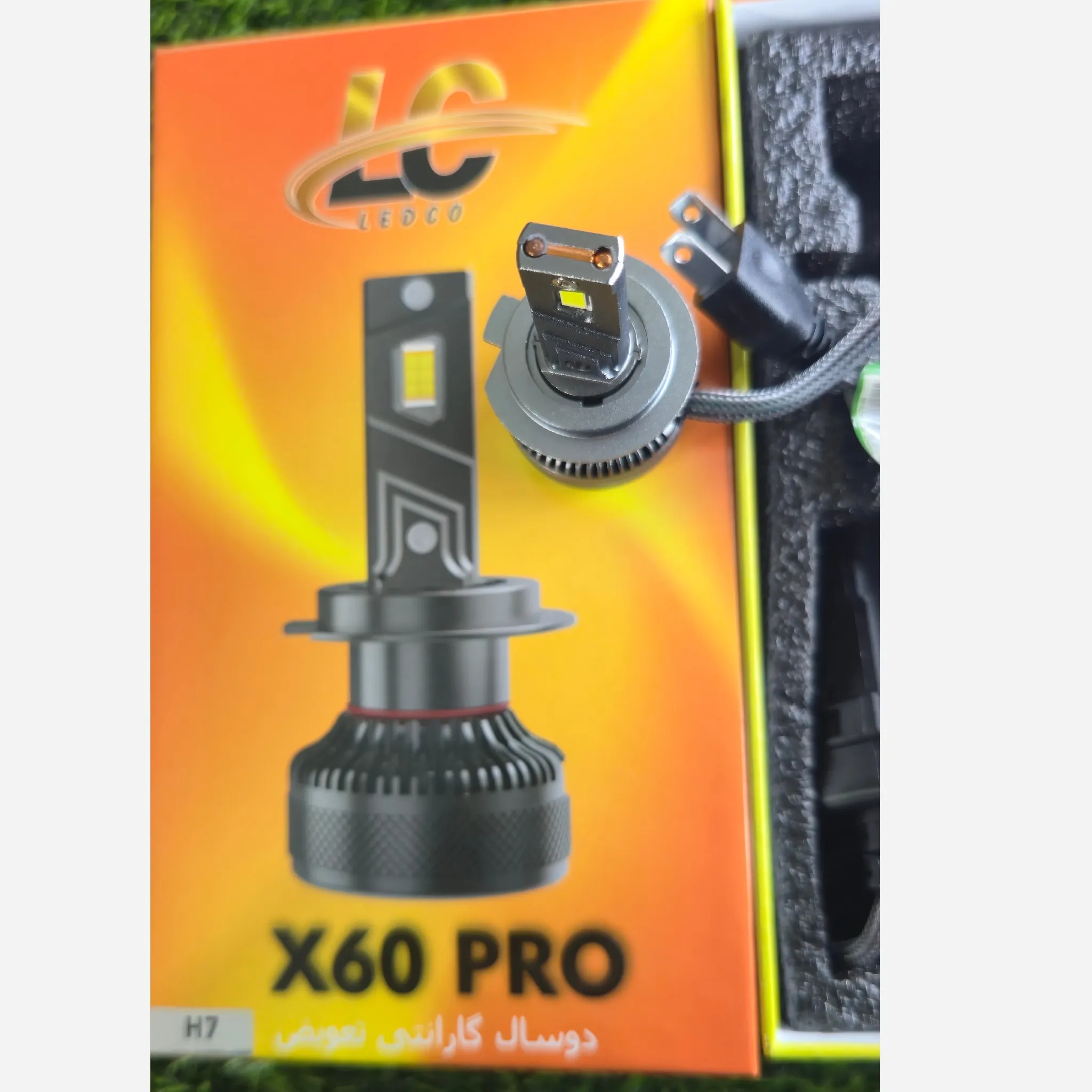 هدلایت X60pro پایه H7 محصول Lc ledco شرکت توبیز با 2 سال گارانتی تعویض