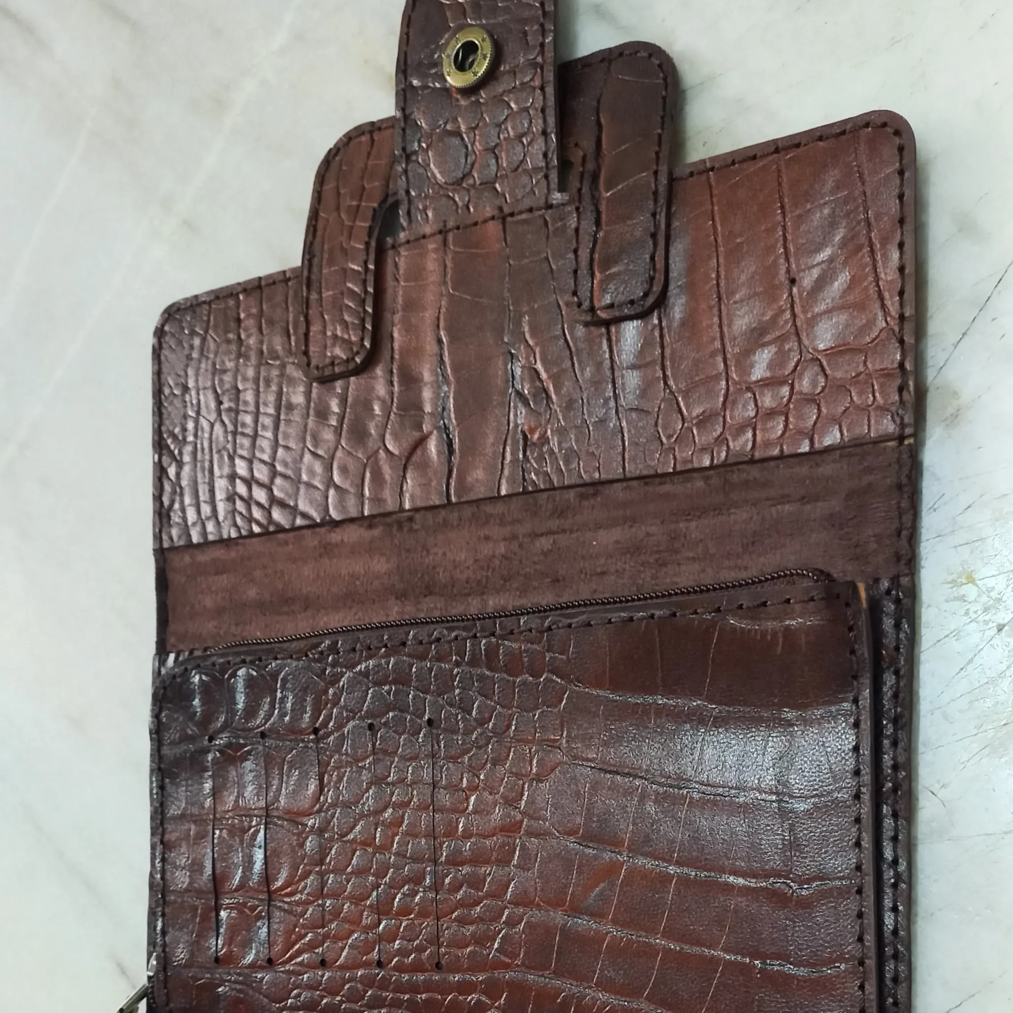 کیف دستی زنانه روزمره چرم طبیعی بند دار قهوه ای