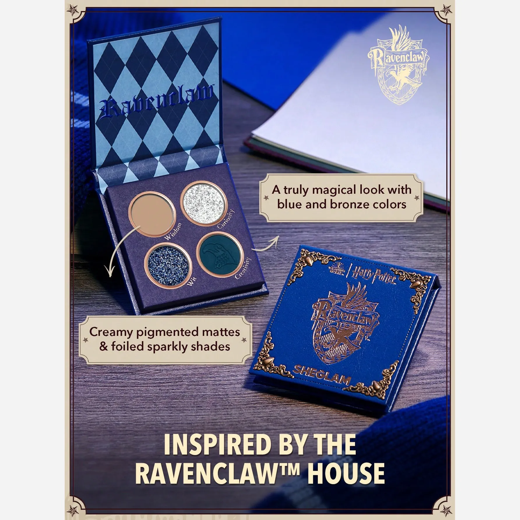 پالت سایه شیگلم 4رنگ از کالکشن هری پاتر مدل Hogwarts Houses