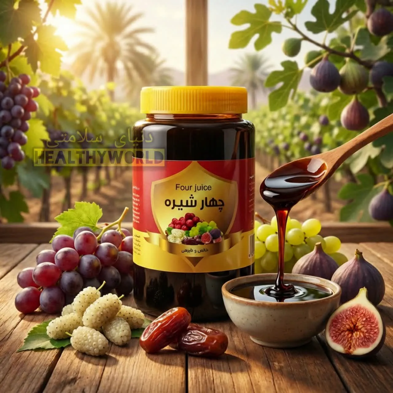 چهار شیره توت و انگور و خرما و انجیر 1000 گرمی