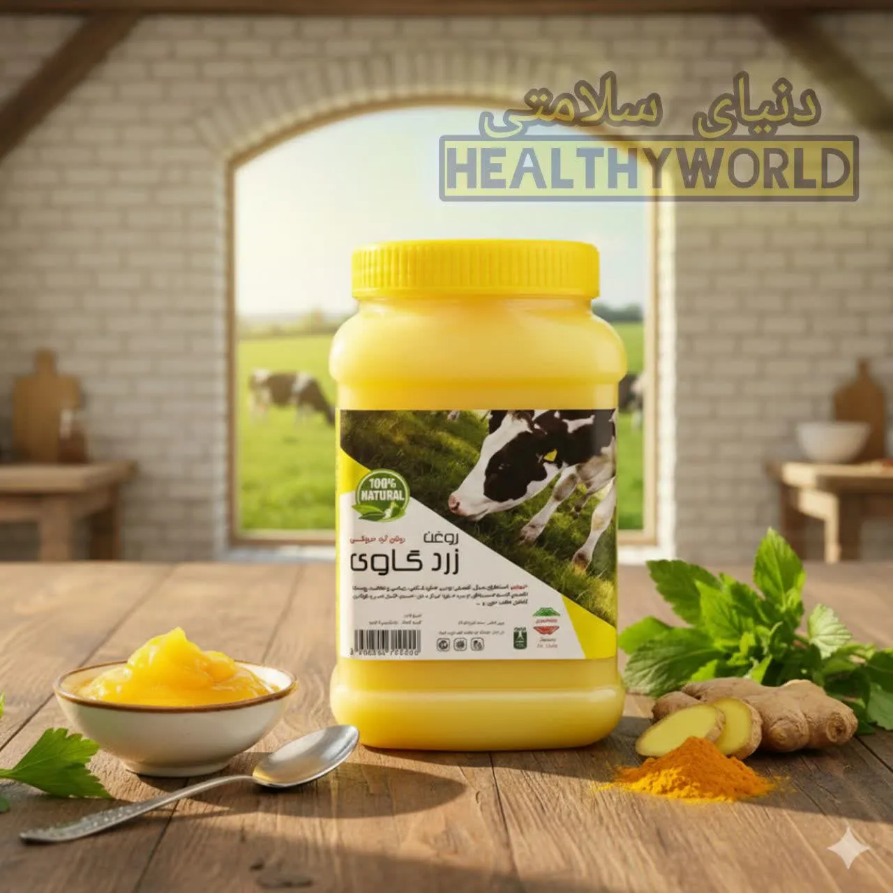 روغن حیوانی زرد گاوی 1000گرمی