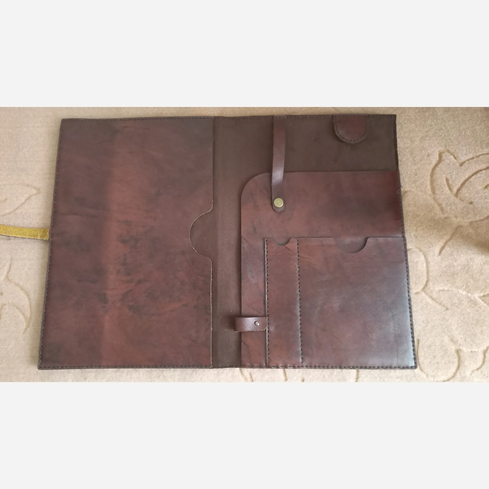 کلاسور چرم طبیعی دستدوز