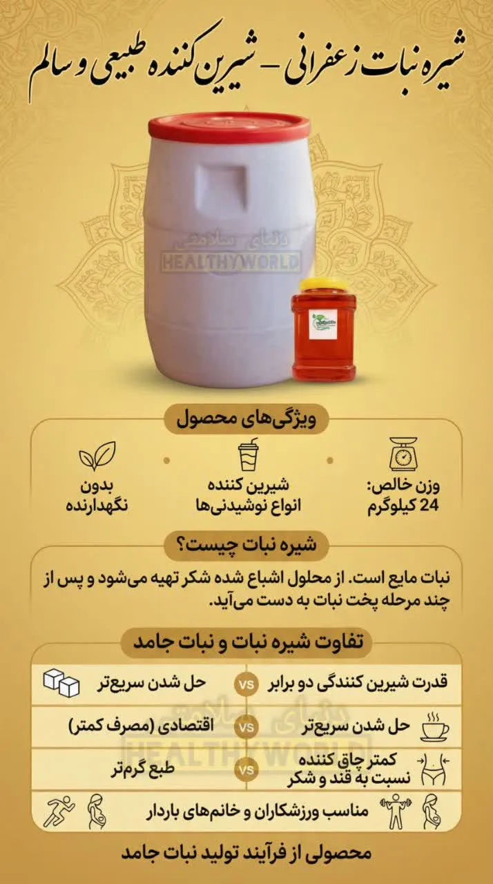 شیره نبات زعفرانی 24کیلویی
