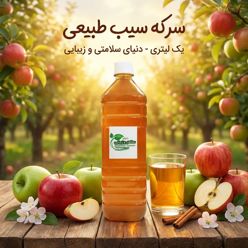 سرکه سیب طبیعی یک لیتری