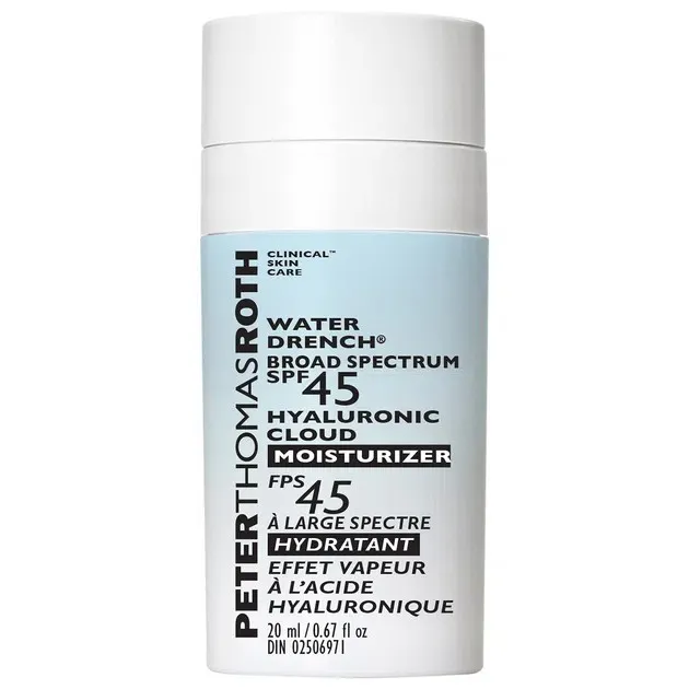 کرم مرطوب کننده ضد آفتاب Water Drench با SPF 45 و هیالورونیک اسید پیتر توماس روث 