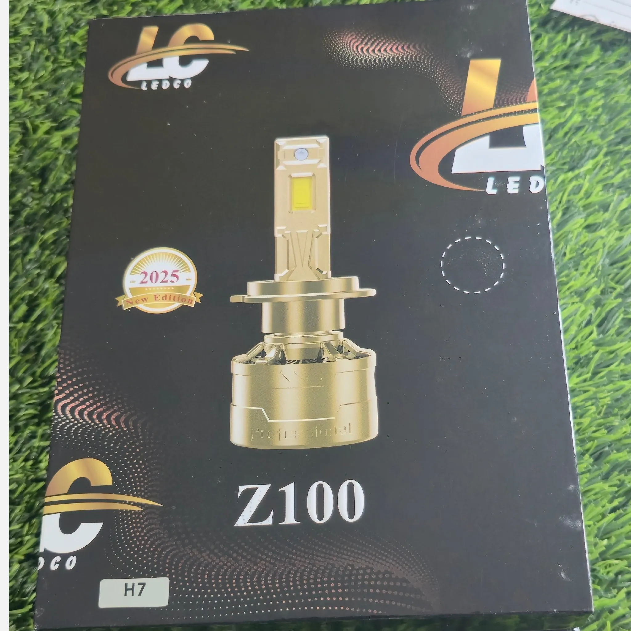 هدلایت Z100 پایه H7 گلد طلایی محصولLC شرکت ledco توبیز دوسال گارانتی تعویض 