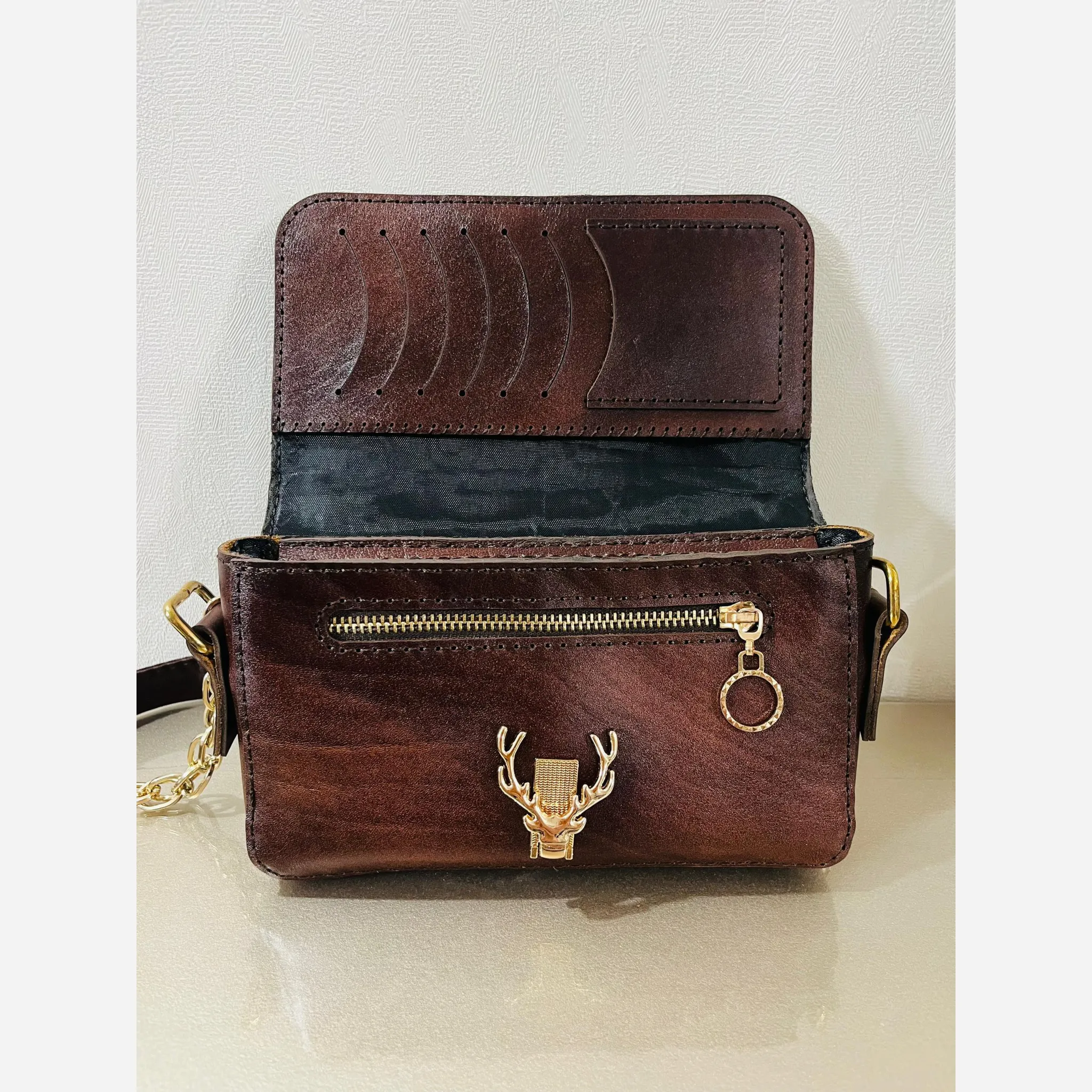 کیف زنانه دوشی کوچک چرم طبیعی 