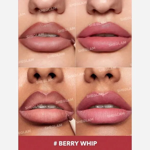 رژ لب دو طرفه مات شیگلم رنگ بری وایپ berry whipe اصل