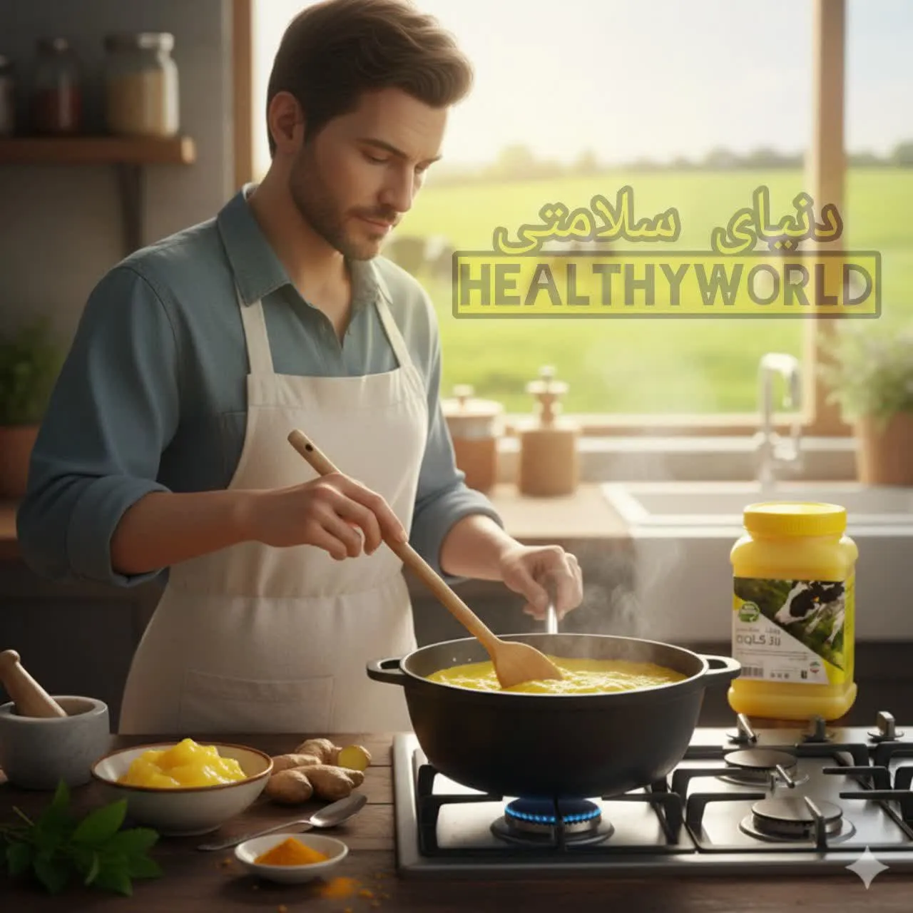 روغن حیوانی زرد گاوی 1000گرمی