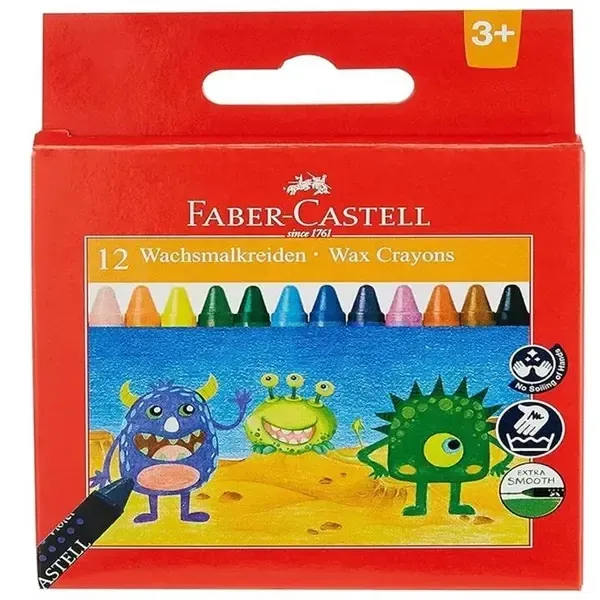 مداد شمعی فابرکاستل ۱۲رنگ اصل Faber-Castell Wax Crayons 12 Colors